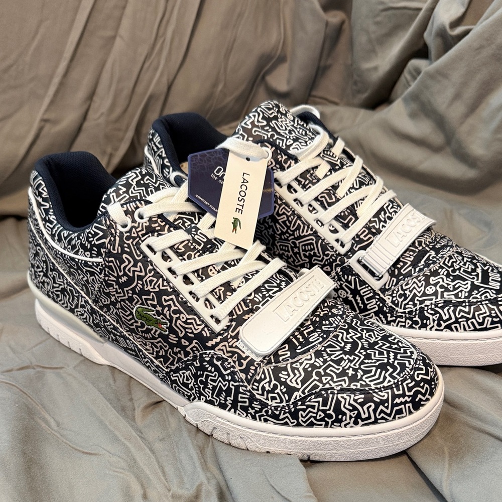 Lacoste X Keith Haring Navy and White Graphic Missouri 119 Men's Sneakers